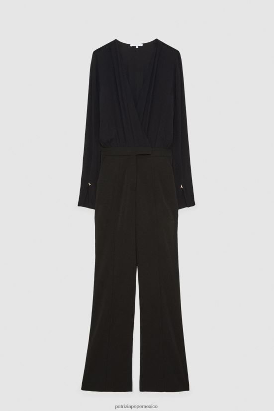 vestir mx Patrizia Pepe mujer mono esencial de manga larga Nerón 66024R397