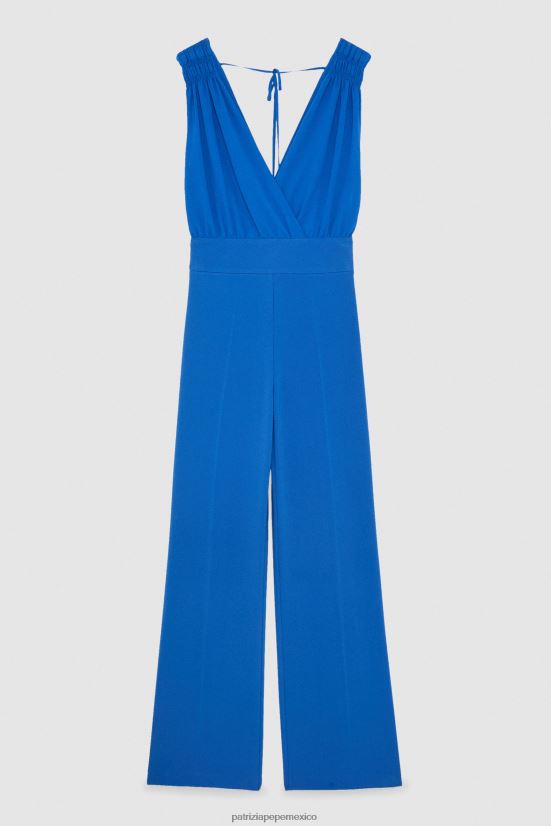 vestir mx Patrizia Pepe mujer mono sin mangas con cuello en V azul glamoroso 66024R687